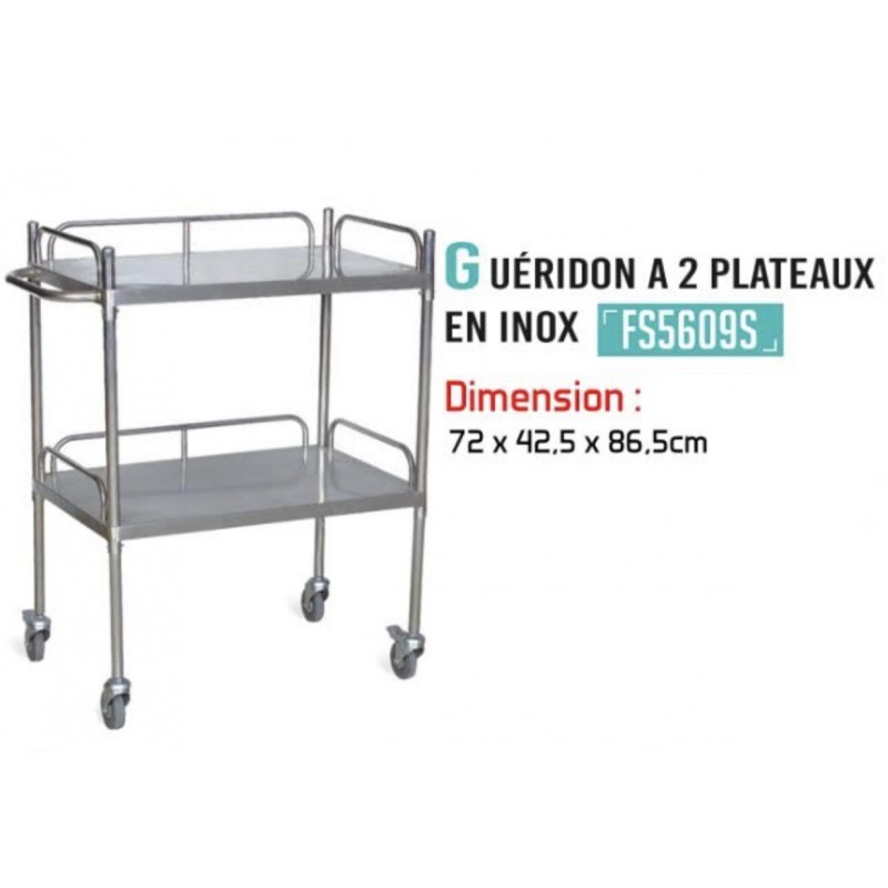 Guéridon à 2 Plateaux en Inox